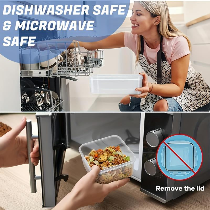 Essential 48-Piece Food Storage Box Set with 24 Lids & 24 Containers Sealed Plastic Utensil Set for Pantry Travel Outdoor Picnic Kitchen Tidying Includes Labels Markings Glass Milk